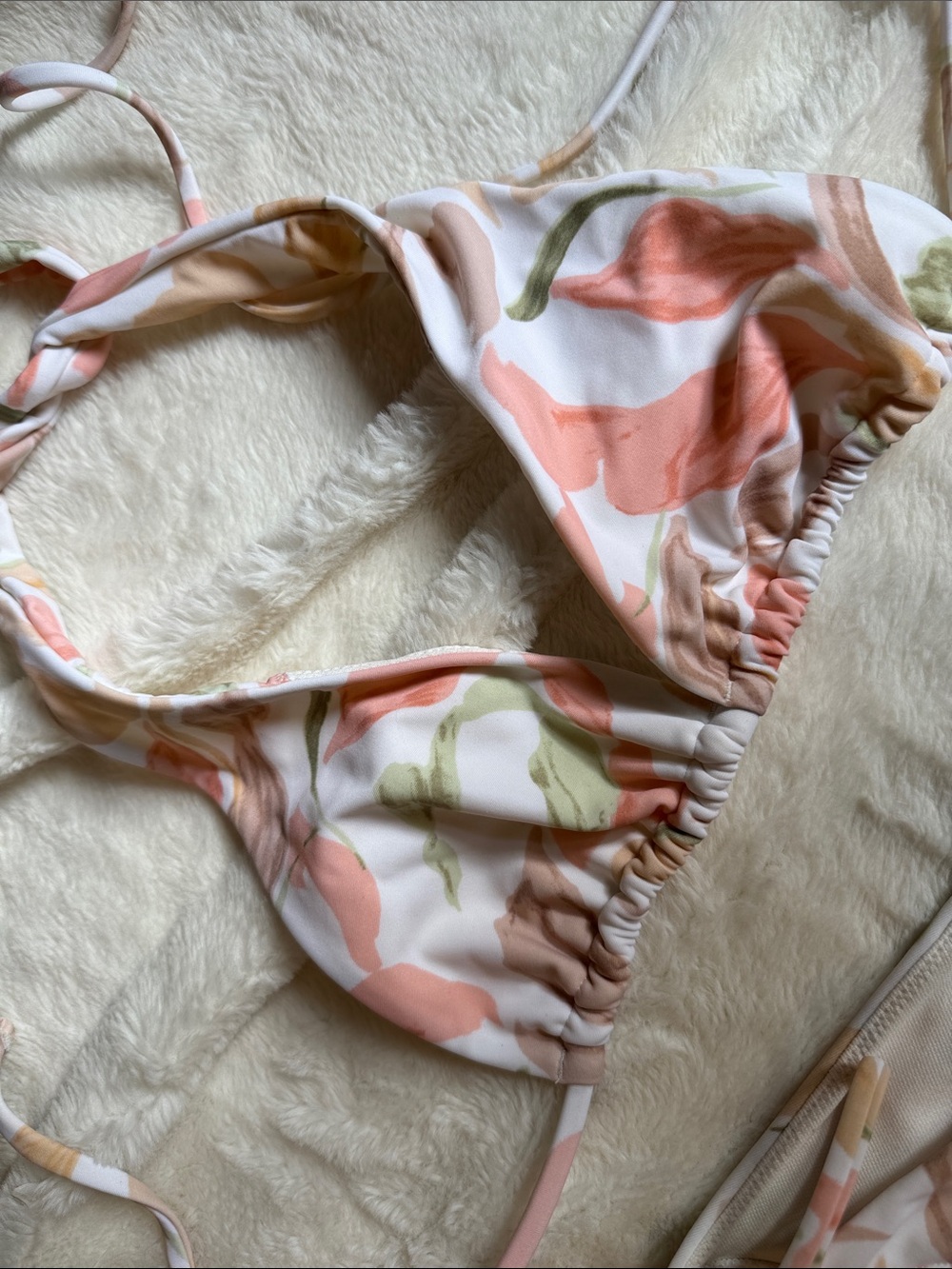 Abercrombie & Fitch Pink White Floral Side Tie Multiway Bikini Matching Set - Picture 3 of 7